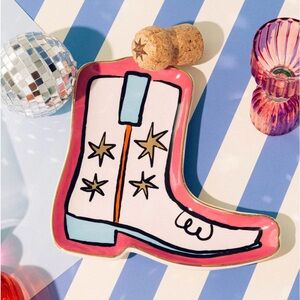 Pink Porcelain Cowboy Boot Trinket Tray — NIB Gift ban.do